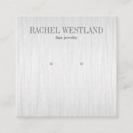 Tarjeta De Visita Cuadrada Escaparate de joyería de lujo en plata cepillado