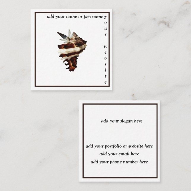 Tarjeta De Visita Cuadrada Escritor independiente de libro de estética minima (Anverso / Reverso)