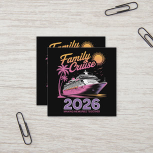 Tarjeta De Visita Cuadrada Escuadrón de crucero familiar viaje coincidente de