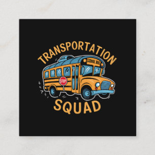 Tarjeta De Visita Cuadrada Escuadrón de transporte de conductores de autobús