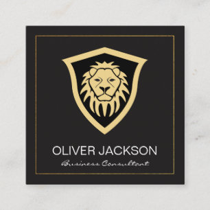 Tarjeta De Visita Cuadrada Escudo de leones   Corporativo
