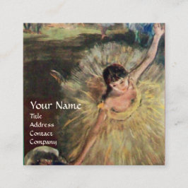 TARJETA DE VISITA CUADRADA ESCUELA DE BAILE / BAILE DE BALLETA DE BALLERINA