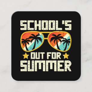 Tarjeta De Visita Cuadrada Escuela fuera para verano