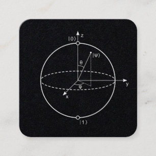 Tarjeta De Visita Cuadrada Esfera de Bloch   Física / Matemáticas del Bit Cuá