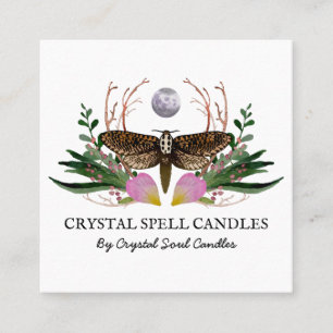 Tarjeta De Visita Cuadrada Espalda De Intención De Velas Moon Y Moon