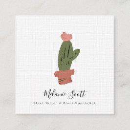 Tarjeta De Visita Cuadrada Especialista en Cactus Botánicos de Plantas de Int