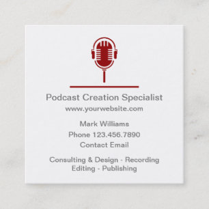 Tarjeta De Visita Cuadrada Especialista en creación de podcasts