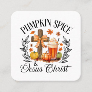 Tarjeta De Visita Cuadrada Especie De Calabaza Y Calabaza De Jesucristo Chris