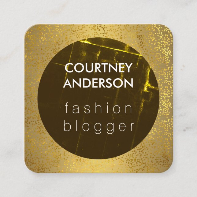 Tarjeta De Visita Cuadrada Espectros de oro de moda Grunge Luxe (Anverso)