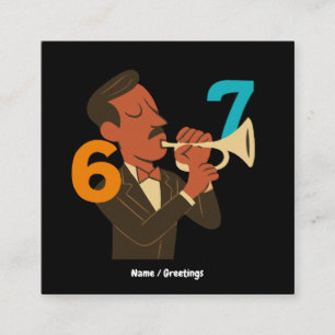Tarjeta De Visita Cuadrada Espíritu de Jazz Retro 67 – Festival de Moderno de