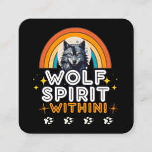 Tarjeta De Visita Cuadrada Espíritu de Lobo Interior