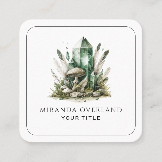 Tarjeta De Visita Cuadrada Espiritual de energía cristalina saludable (Anverso)