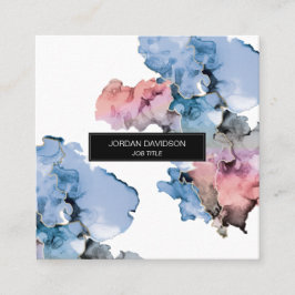 Tarjeta De Visita Cuadrada Esplash de pintura editable moderno de moda