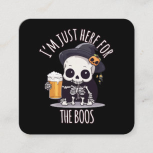 Tarjeta De Visita Cuadrada Esqueleto Kawaii Halloween Oktoberfest