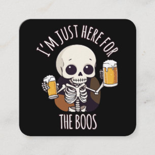 Tarjeta De Visita Cuadrada Esqueleto Kawaii Halloween Oktoberfest
