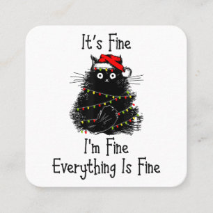 Tarjeta De Visita Cuadrada Está bien todo es Navidades finos negro claro