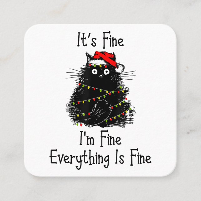 Tarjeta De Visita Cuadrada Está bien todo es Navidades finos negro claro (Anverso)