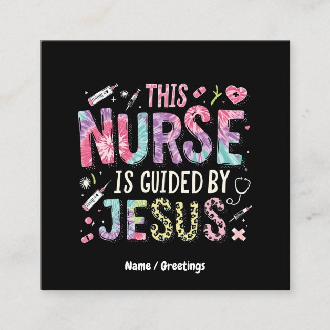 Tarjeta De Visita Cuadrada Esta enfermera está guiada por el regalo rellenado (Anverso)