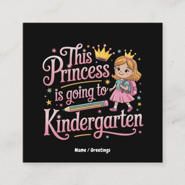Tarjeta De Visita Cuadrada Esta princesa va a un regalo de guardería (Anverso)