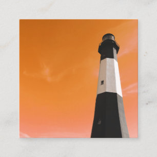 Tarjeta De Visita Cuadrada estación de luz de tybee island