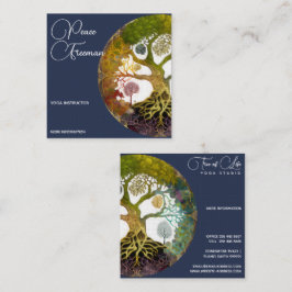 Tarjeta De Visita Cuadrada Estaciones | Árbol de la Vida