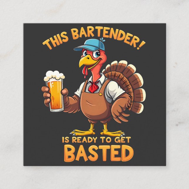 Tarjeta De Visita Cuadrada Este barman está listo para ser golpeado (Anverso)