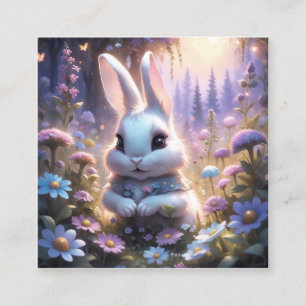 Tarjeta De Visita Cuadrada Este conejito mágico es tan adorable, y muy estorn