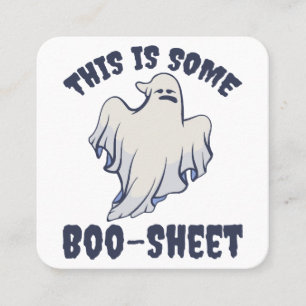 Tarjeta De Visita Cuadrada Este es un fantasma con hojas de boo