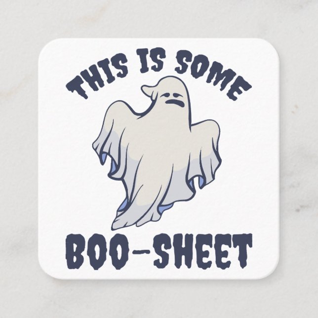 Tarjeta De Visita Cuadrada Este es un fantasma con hojas de boo (Anverso)