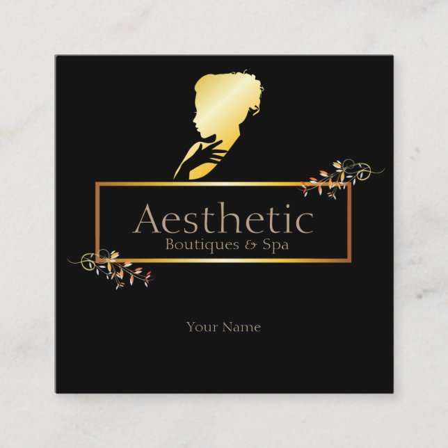 Tarjeta De Visita Cuadrada Estético (Anverso)