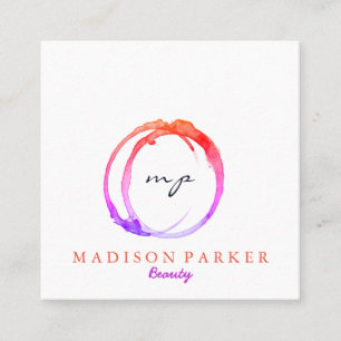 Tarjeta De Visita Cuadrada Estilista abstracto elegante moderno de la belleza