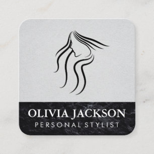 Tarjeta De Visita Cuadrada Estilista de cabello Estilista Esteticista