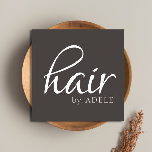 Tarjeta De Visita Cuadrada Estilista de cabello gris minimalista
