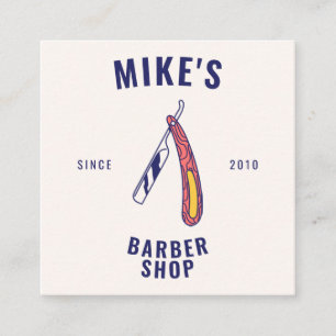 Tarjeta De Visita Cuadrada Estilista de peluquería de barbershop de mens rosa
