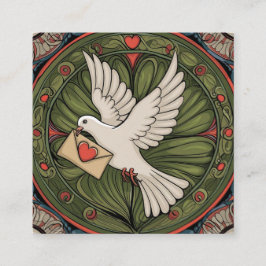 Tarjeta De Visita Cuadrada Estilo Art Nouveau de la celebración del matrimoni