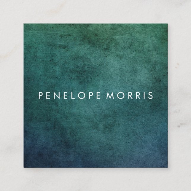 Tarjeta De Visita Cuadrada Estilo de belleza abstracto azul y verde (Anverso)