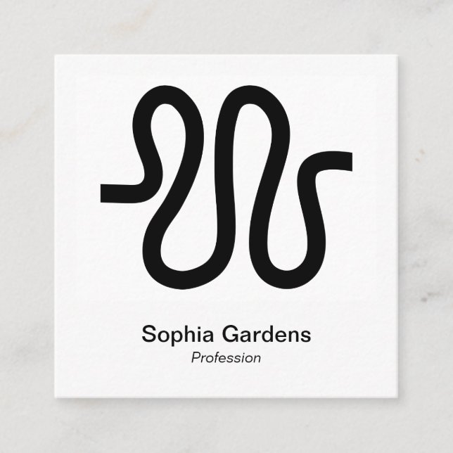Tarjeta De Visita Cuadrada Estilo de foto instantáneo - Línea curvada (Anverso)