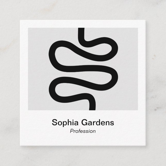 Tarjeta De Visita Cuadrada Estilo de foto instantáneo - Línea curvada (Anverso)