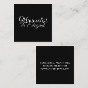 Tarjeta De Visita Cuadrada Estilo de letra de guión minimalista y elegante en