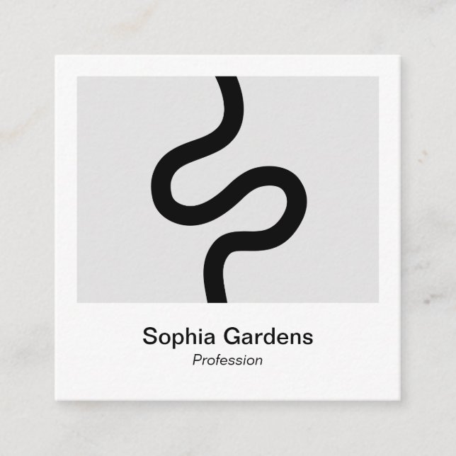 Tarjeta De Visita Cuadrada Estilo fotográfico instantáneo - Línea curvada 02 (Anverso)