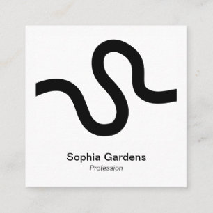 Tarjeta De Visita Cuadrada Estilo fotográfico instantáneo - Línea curvada 02