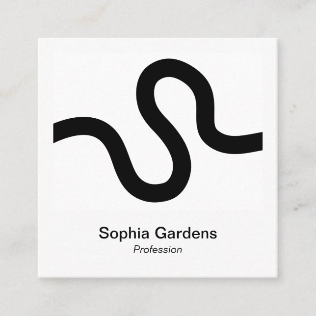 Tarjeta De Visita Cuadrada Estilo fotográfico instantáneo - Línea curvada 02 (Anverso)
