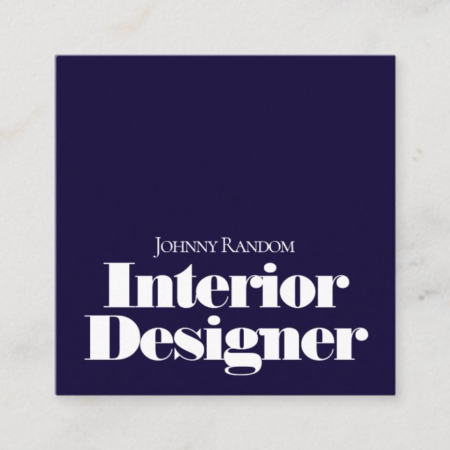 Tarjeta De Visita Cuadrada Estilo intrépido y mínimo (Anverso)