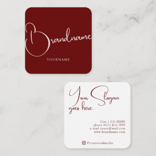 Tarjeta De Visita Cuadrada Estilo minimalista moderno 2 color sencillo plano