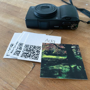 Tarjeta De Visita Cuadrada Estilo retro rojo negro profesional