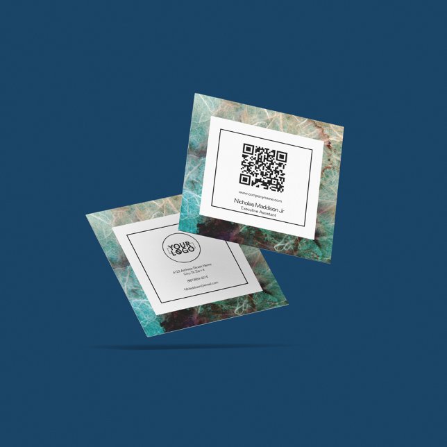 Tarjeta De Visita Cuadrada Estiloso Resumen de mármol moderno Grunge (Subido por el creador)