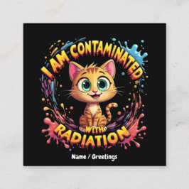 Tarjeta De Visita Cuadrada Estoy contaminado con meme de gato japonés por rad