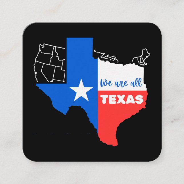 Tarjeta De Visita Cuadrada Estoy De Acuerdo Con Texas (Anverso)