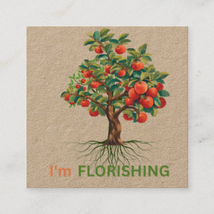 Tarjeta De Visita Cuadrada Estoy Floreciendo – Árbol Inspirador de Crecimient