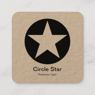 Tarjeta De Visita Cuadrada Estrella Círculo - Kraft